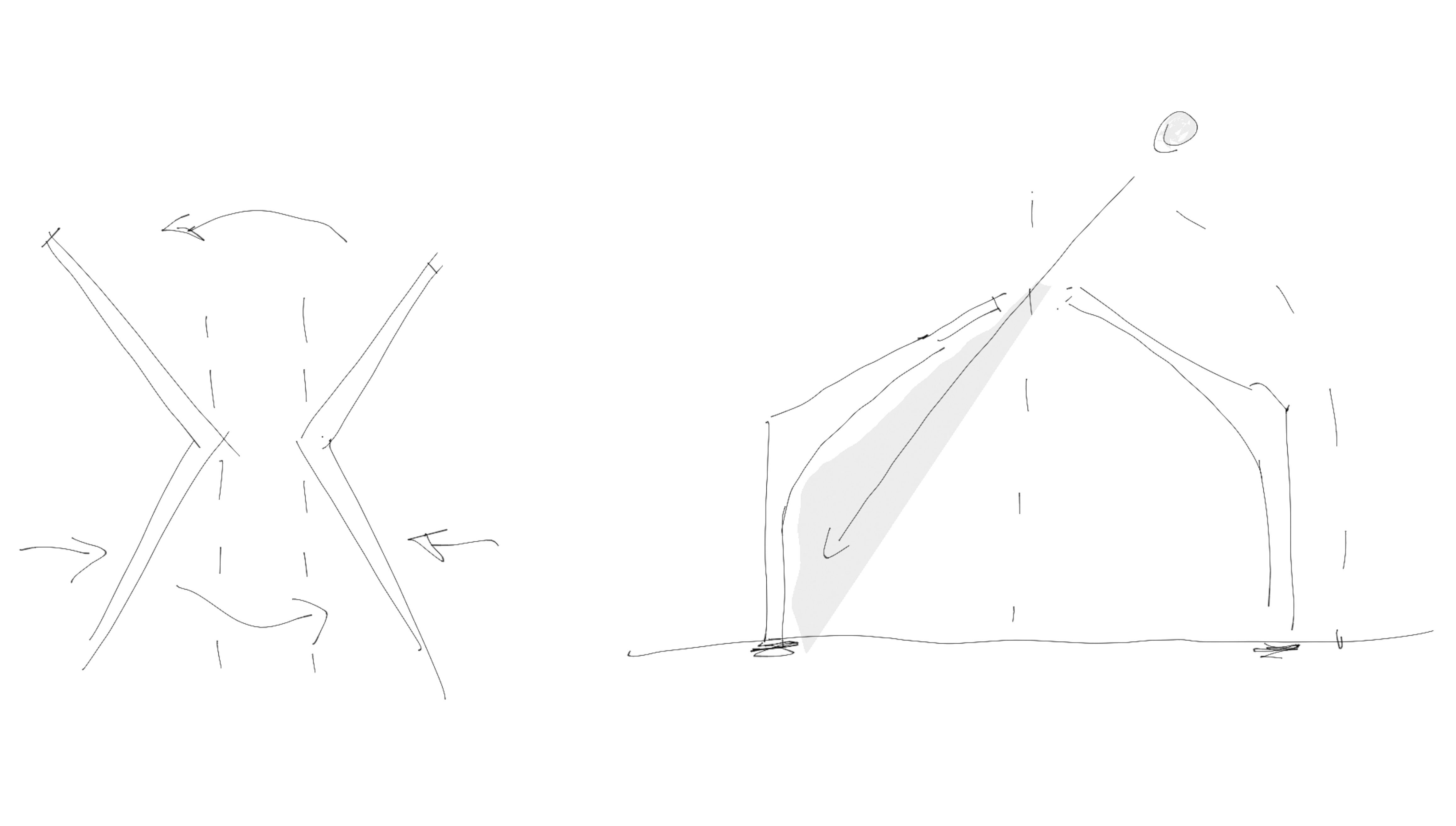 Light and human scale section sketch